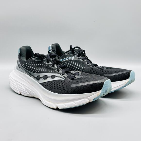 Saucony Shoes Womens 9.5 Black White Guide 17 Mesh Athletic Running Sneakers - Picture 2 of 10